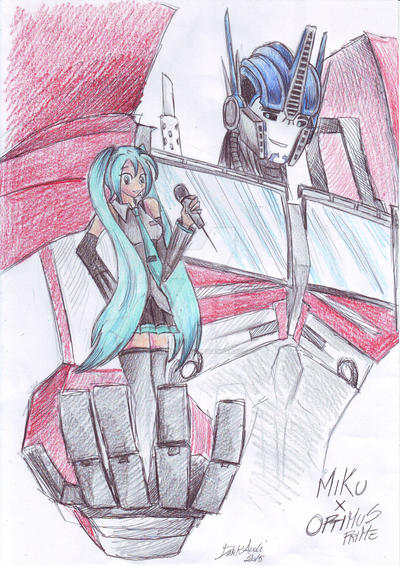 Miku Hatsune  x Optimus Prime (TFP)