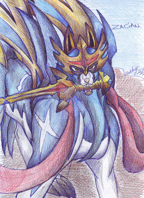 GALAR POKEDDEX DAY 5 - Zacian: Crowned Sword by ShadeofShinon on