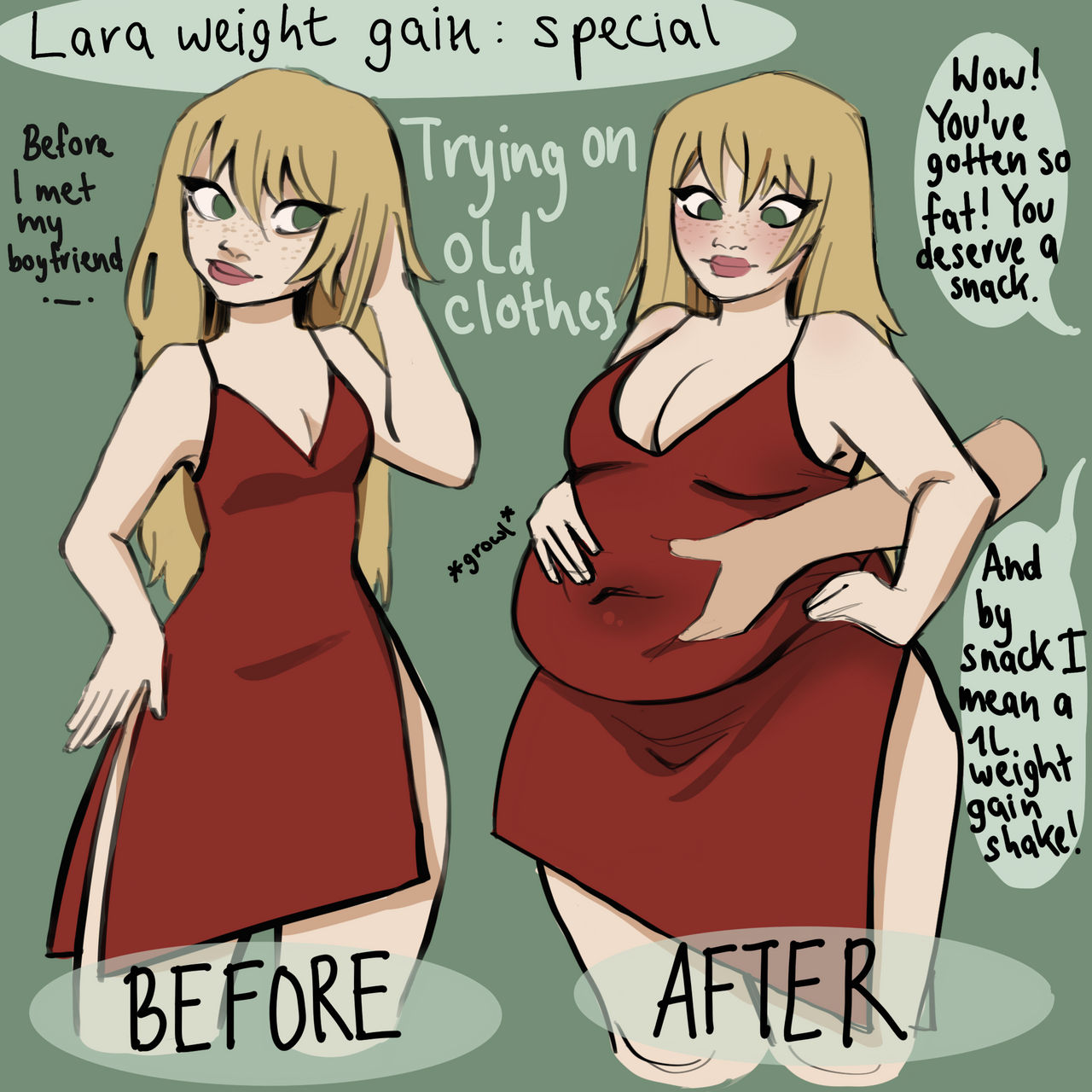 Laras weight gain SPECIAL by vokuart on DeviantArt
