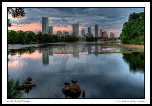 Austin,TX Skyline view at Sunset