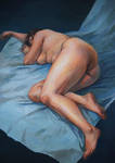 Sleep - oil painting by Qinni
