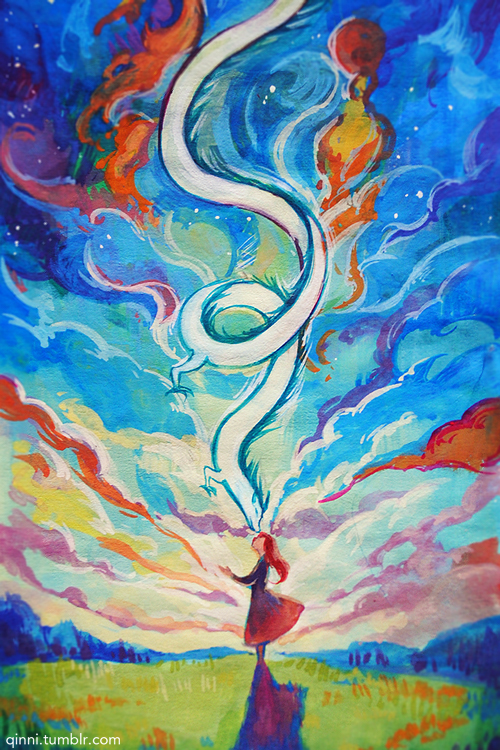 Girl and the Dragon by Qinni