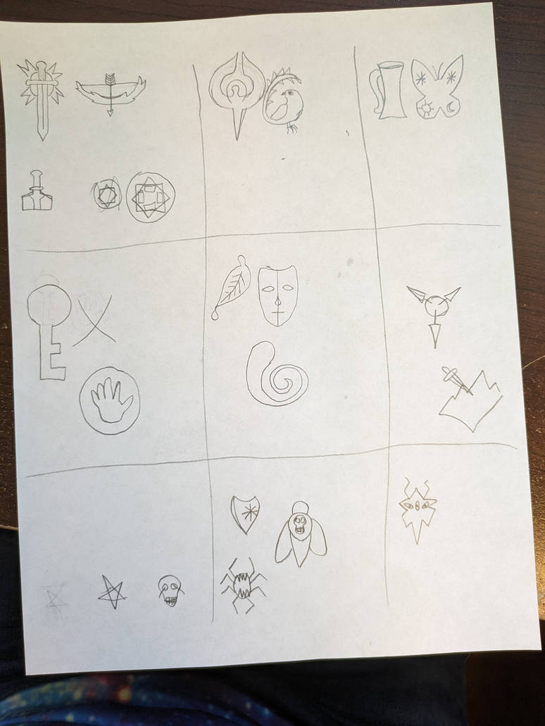 Pathfinder deity holy symbol sketches by ForvelethDunde on DeviantArt