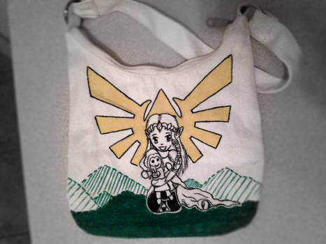 Zelda and Link puppet bag (complete view)