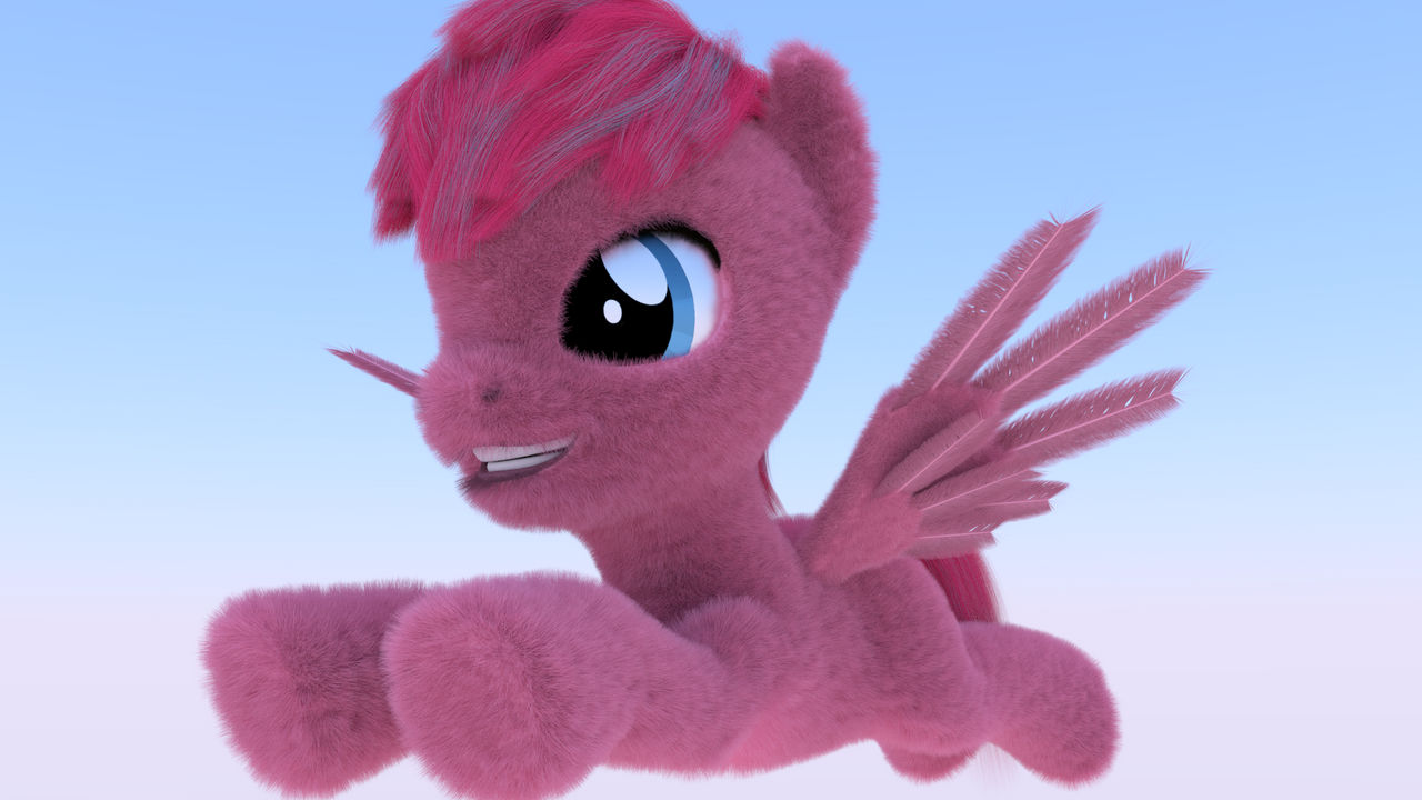 Puffy Pink Pegasus Pony {Rainbow}