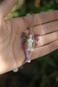 Glass Fairy bead with stripy socks!