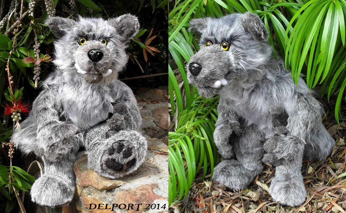Silver Werewolf plush by Viergacht