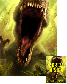 Tyrannosaurus Snacktime Premade Book Cover