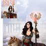Sorceress and Megakitty Premade Book Cover