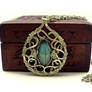 Wire Wrap Baroque Necklace with Labradorite stone