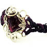 Wire Wrap Macrame Bracelet with Garnet stone