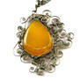 Wire Wrap Necklace with Yellow Onyx