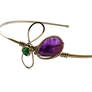 Wire Wrapped Headband with Amethyst and Green Jade