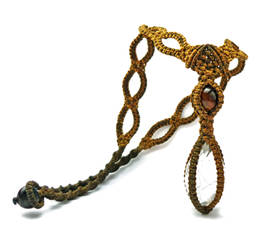 Macrame Necklace with Crystal Quartz and Tiger eye