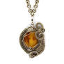 Wire Wrapped Necklace with Amber stone