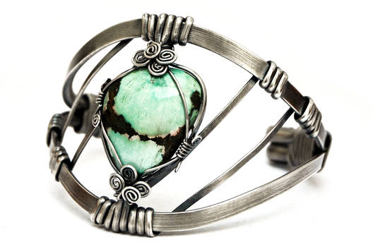 Turquoise Bracelet - Silver Plated Bangle