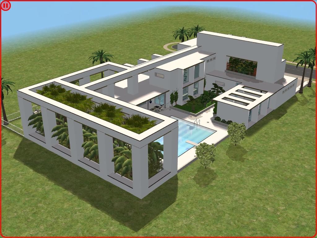 Sims 2 modern minimalist style house by ramborocky