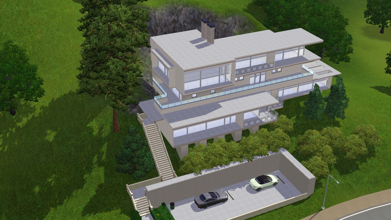 Sims 3 Modern hillside home