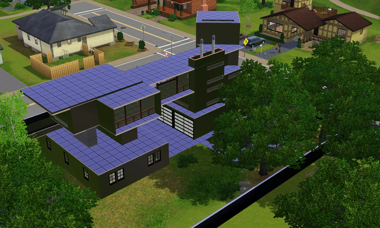 Sims 3 Modern black house