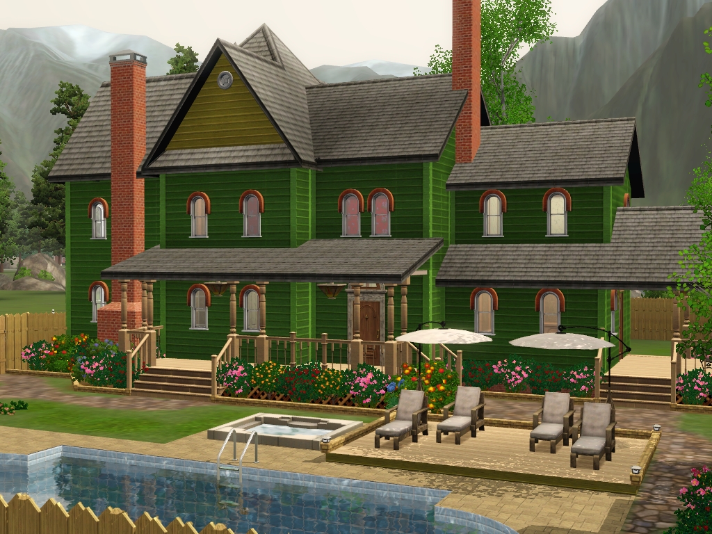 Sims 3 Green victorian house