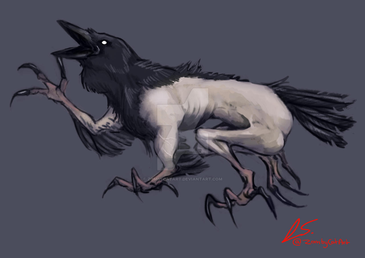 Raven Variations Raven Hybrid by ZombyCatArt on DeviantArt