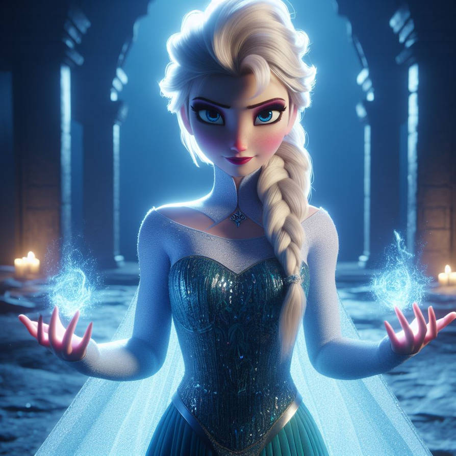 Elsa using magic in front of a temple by disneyfan135 on DeviantArt