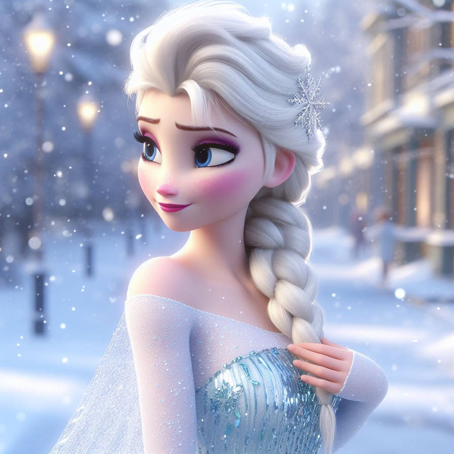 Sun Elsa Elsa Outside While It's Snowing by disneyfan135 on DeviantArt