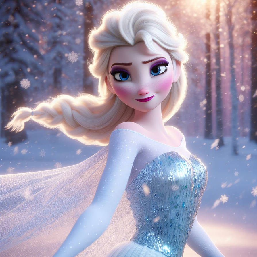 Elsa Outside While It's Snowing by disneyfan135 on DeviantArt