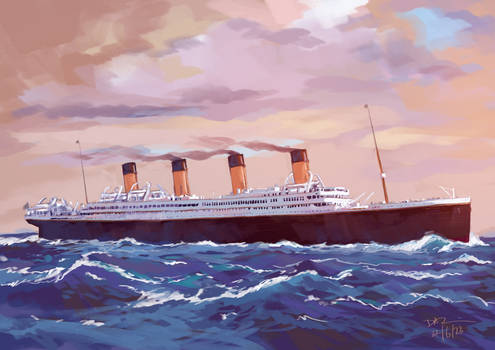 RMS Britannic At Sea.