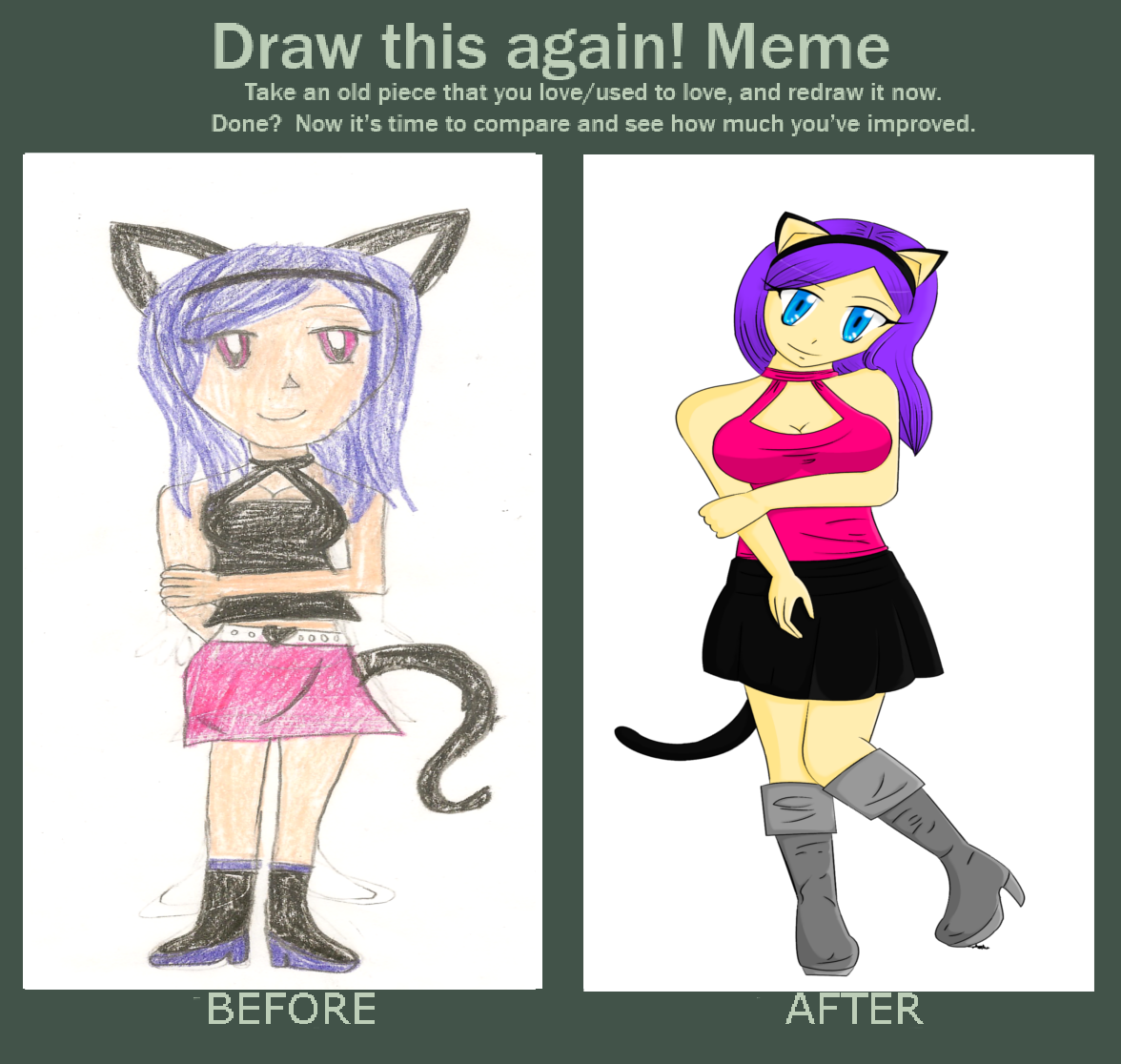 Draw this again! - Cat Girl