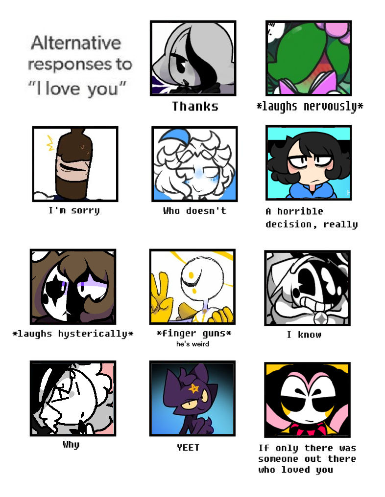 I Love You Reaction Meme By 00theinkjester00 On Deviantart I Love You Reaction Meme By 00theinkjester00 On Deviantart