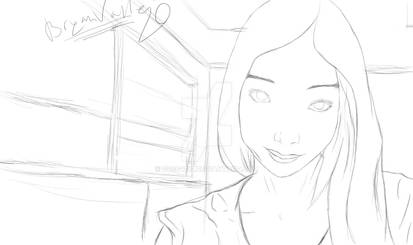 Asian Girl Drawing W.I.P.