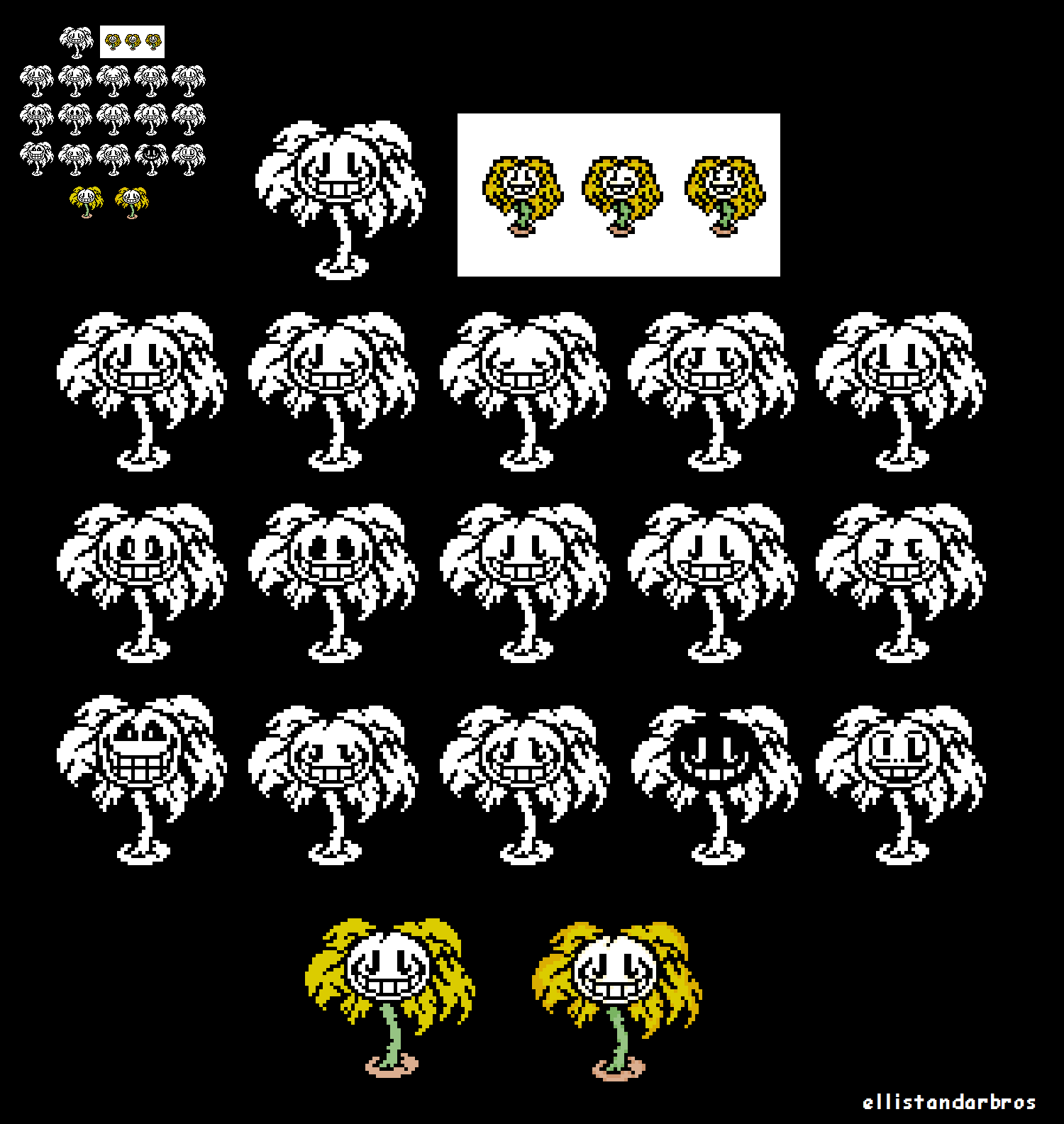 Custom Flowey Faces Sprites by EllistandarBros on DeviantArt