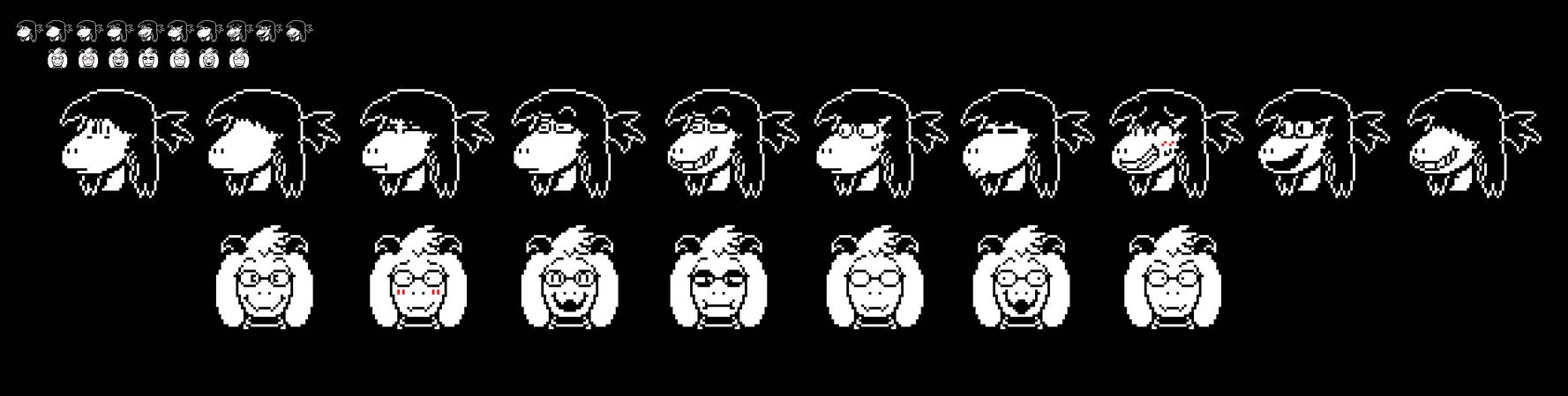 (Deltarune) Beta Susie and Ralsei Talk Sprites