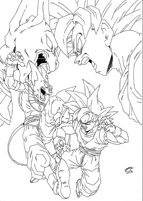 Dragonball Z Battle of Gods Goku VS Bills Lineart by TriiGuN on DeviantArt