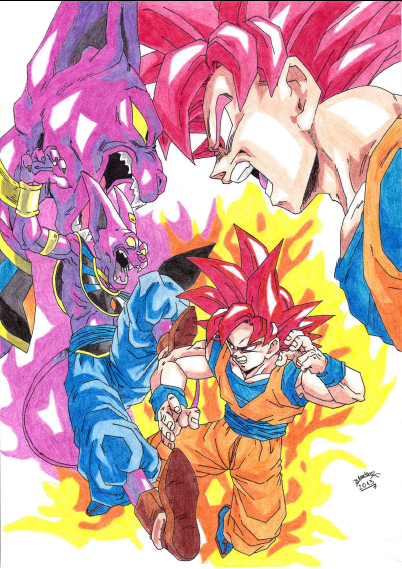 Dragonball Z Battle of Gods Goku VS Bills Colour