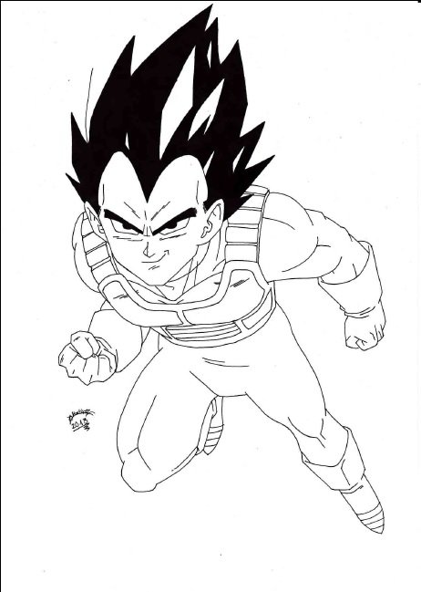 Dragonball Z - Vegeta Normal Lineart