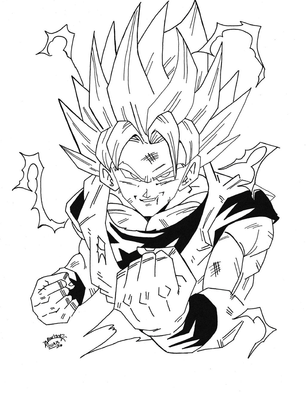 Goku Black #2 (Line-Art) by AubreiPrince on DeviantArt  Goku drawing,  Dragon ball super artwork, Dragon ball painting