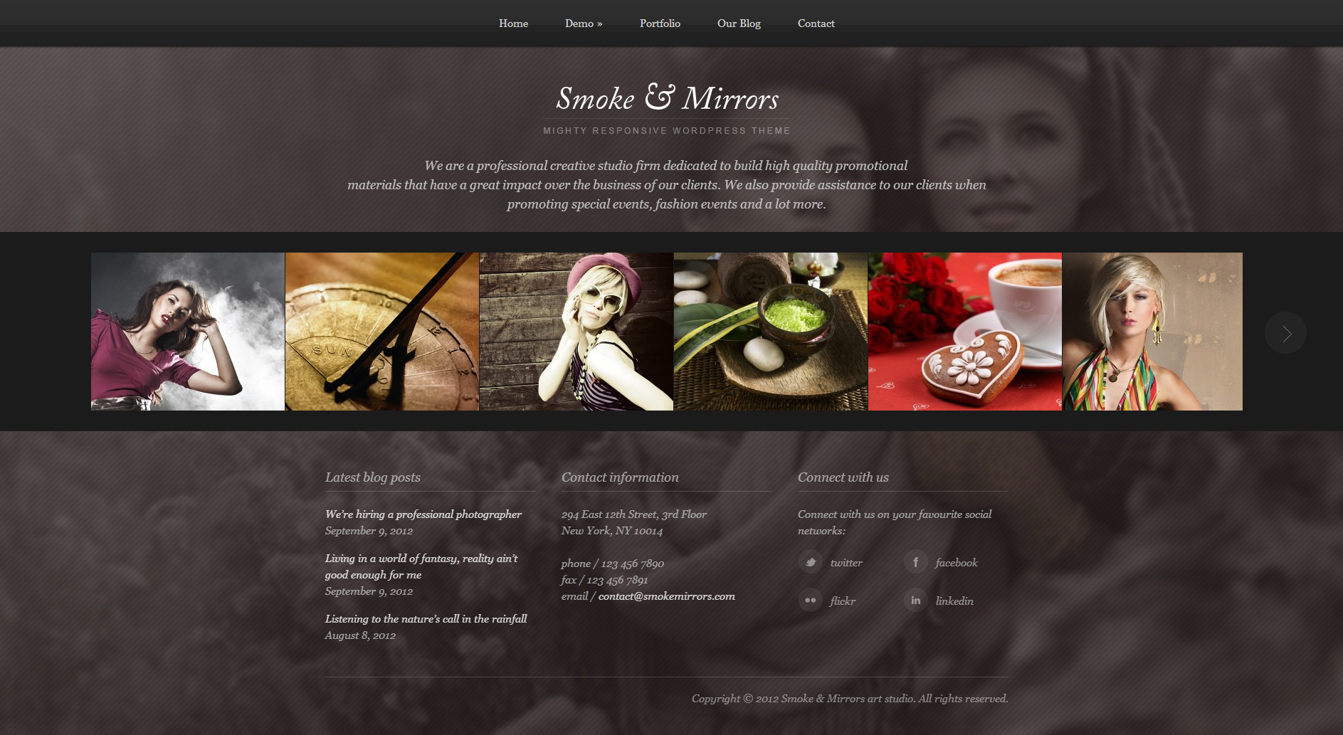 Smoke and Mirrors wordpress theme