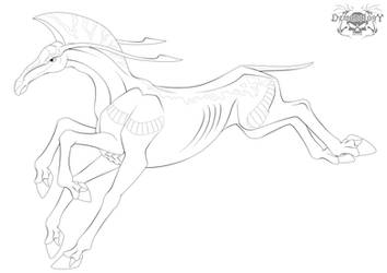 Pa'li-Direhorse lineart stock