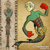 A Merman in the Book of Kells