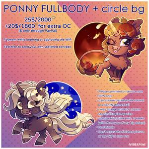 [OPEN] Commission: PONY FULLBODY + circle bg