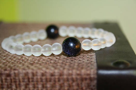 Galaxy glitter quartz bracelet