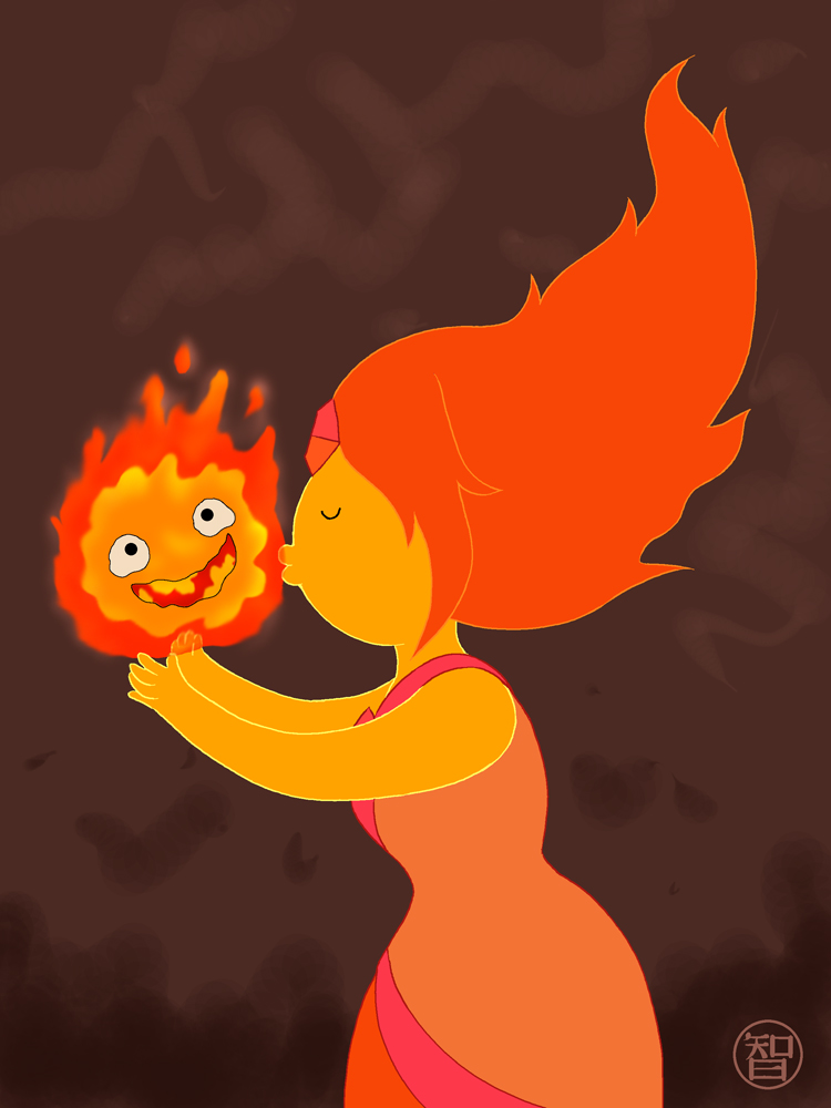 Flame Princess likes Calcifer's spark