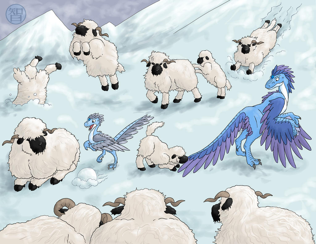 December Sheep featuring Bonus Dragons by Kairu-Hakubi