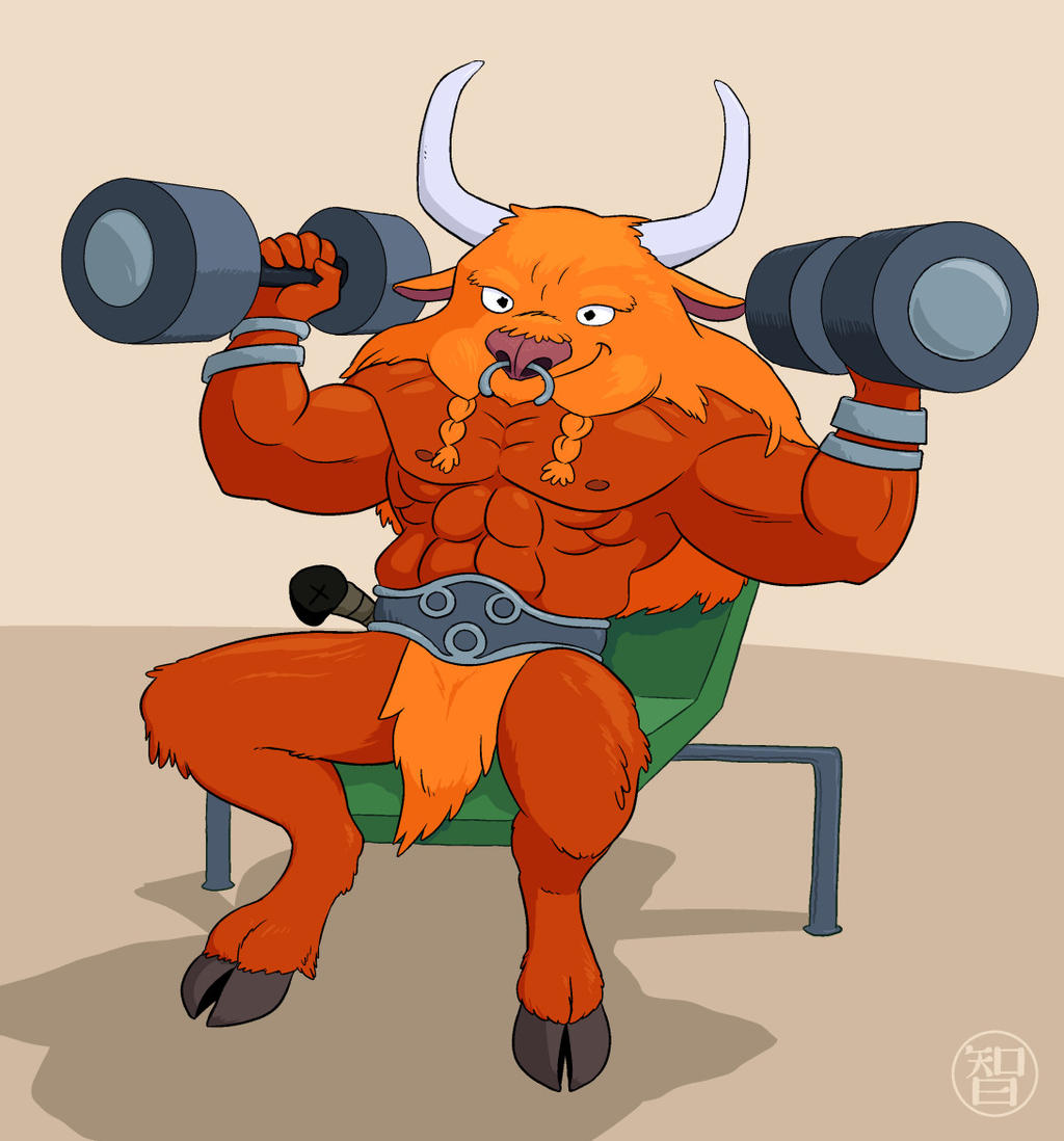 Mannish Man Liftin' Weights by Kairu-Hakubi