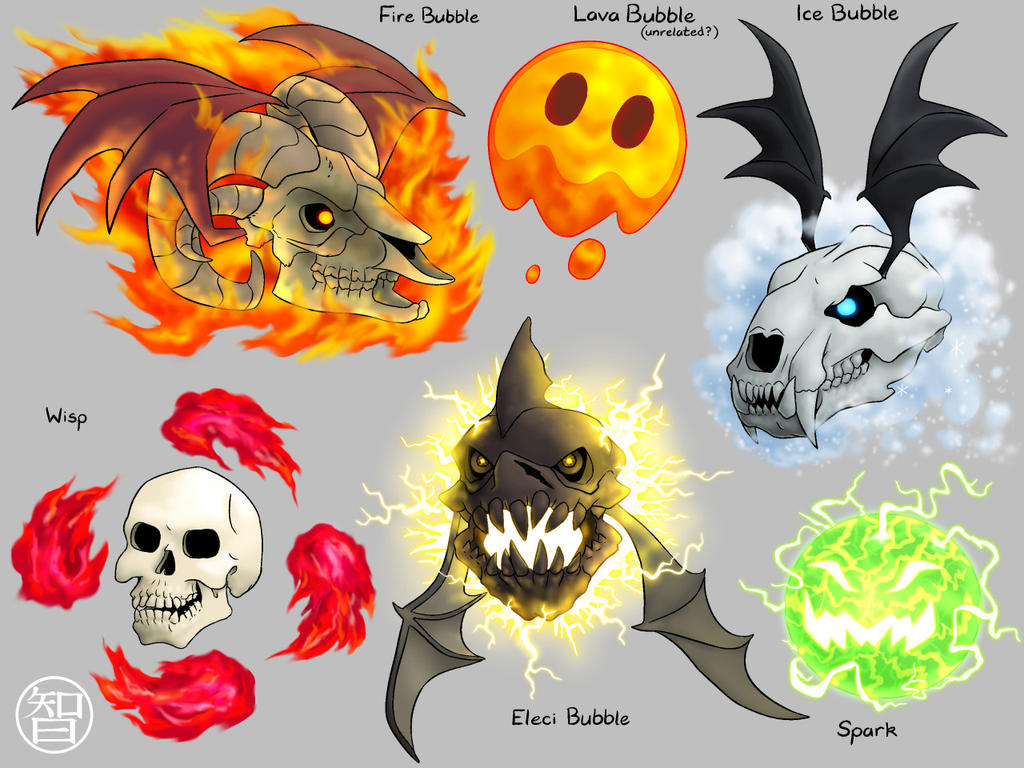 Zeldamon - Fire Bubble, Lava, Ice, Wisp, Spark... by Kairu-Hakubi on ...