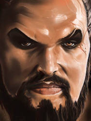 Khal Drogo (Jason Momoa) portrait on iPad 12,9