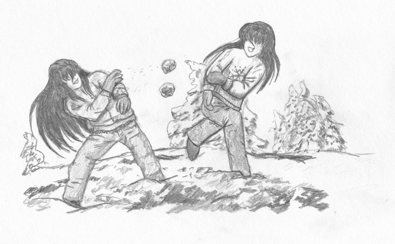 Secret Santa: Snowball Fight by InuHanyou
