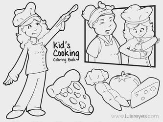 Kid's Cooking Coloring Art